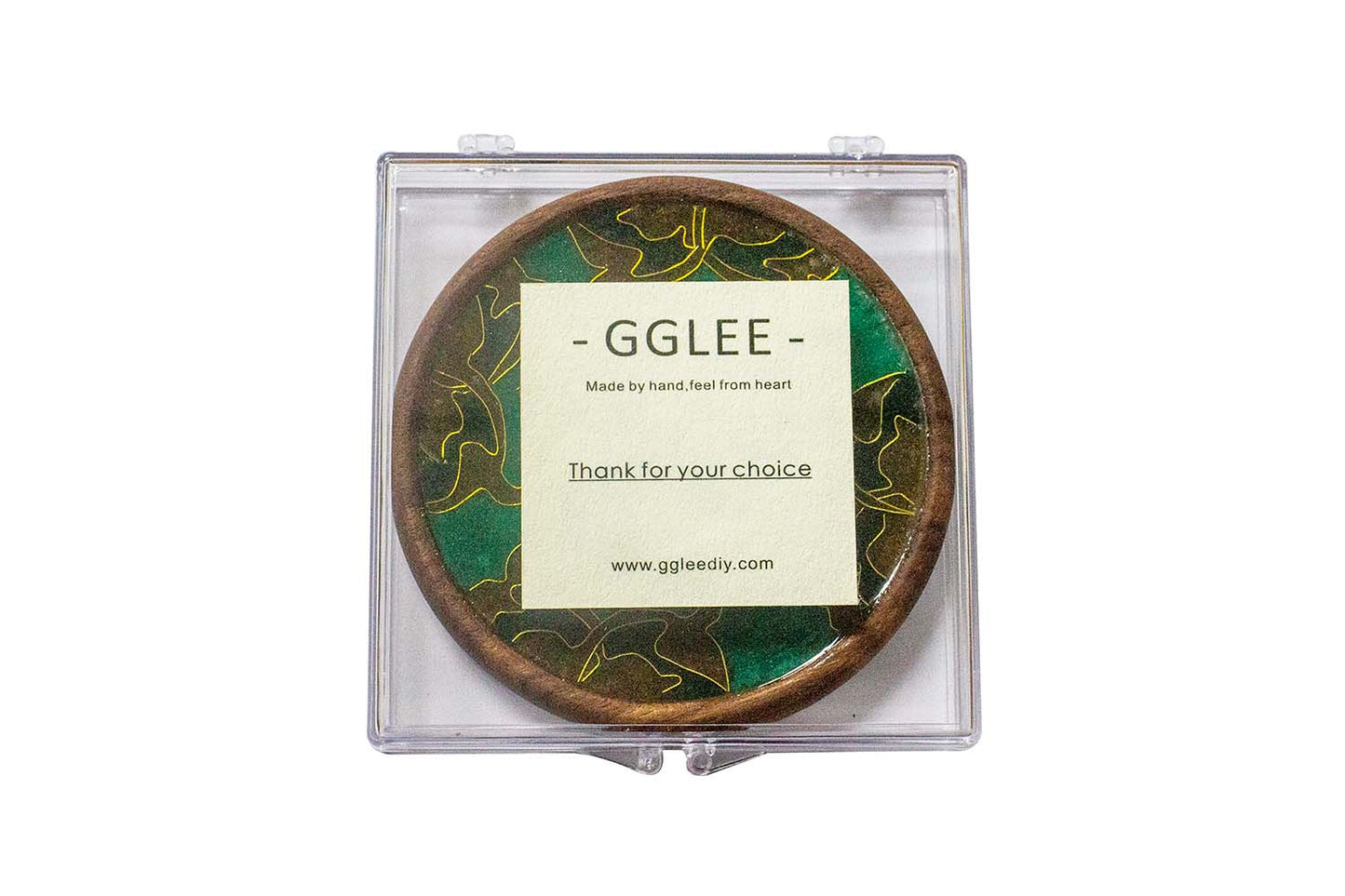 GGLEE Handmade Wooden Coasters for Drink Tea Coffee Tabletop Protection with Chinese Dunhuang Design (Circle) 1 pcs