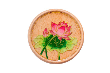 GGLEE Quality Home Crafts Personalized Handmade Wooden Drink Coaster Epoxy Resin Art with Lotus Design 1 pcs