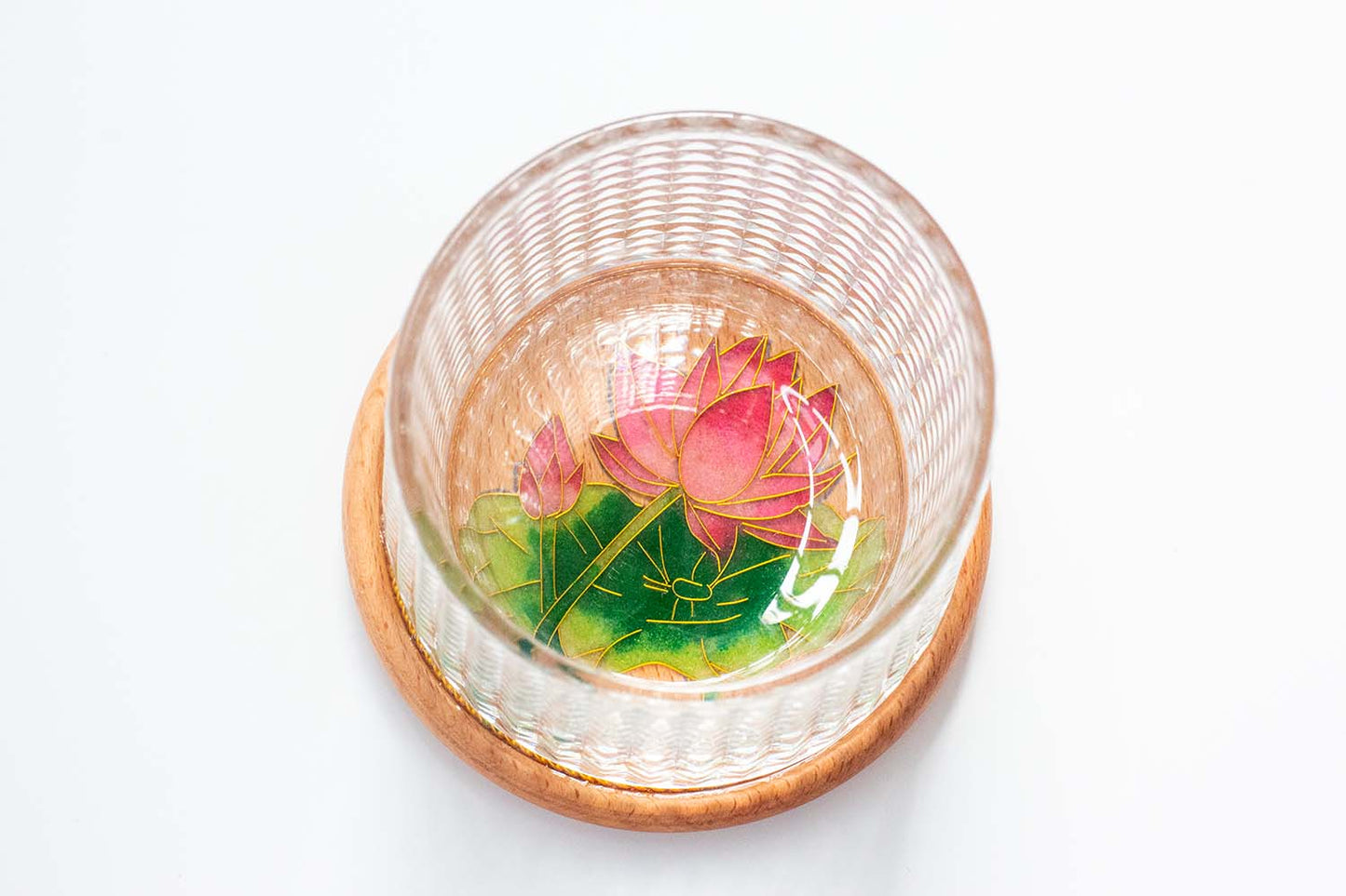 GGLEE Quality Home Crafts Personalized Handmade Wooden Drink Coaster Epoxy Resin Art with Lotus Design 1 pcs